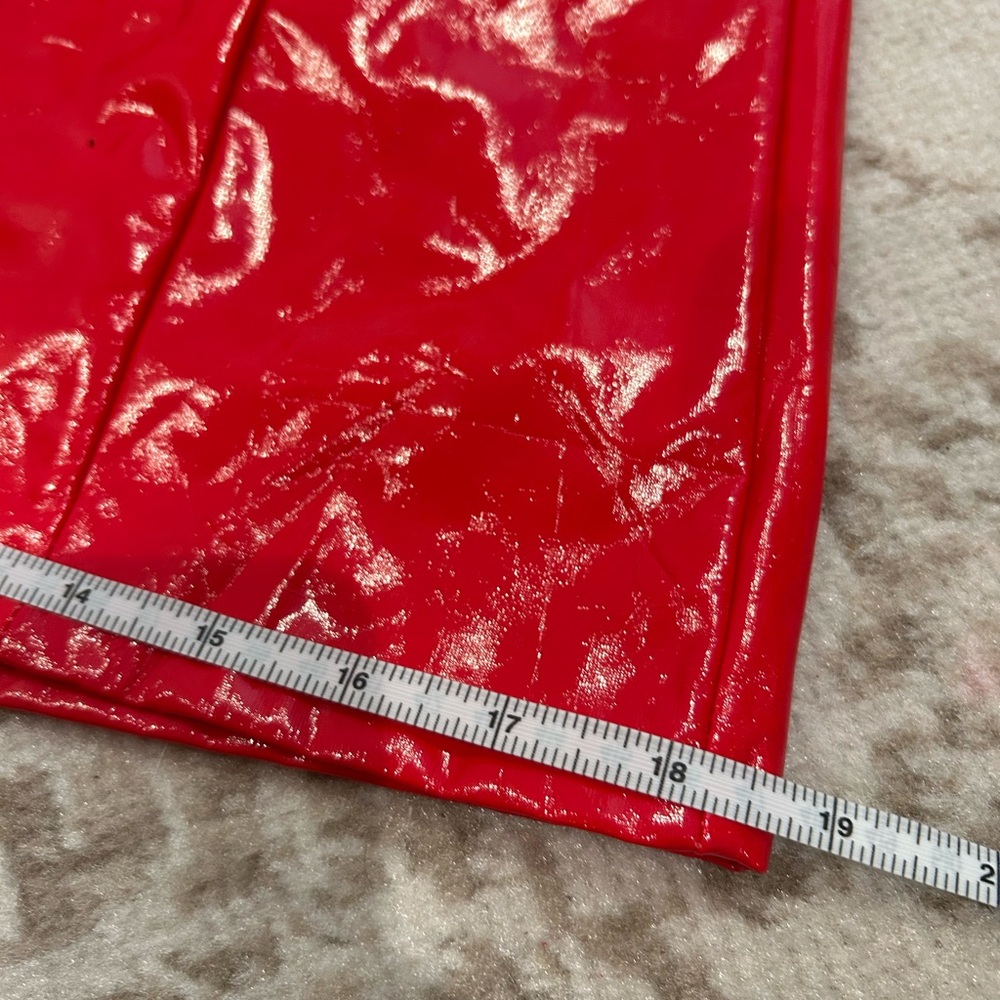 Shiny Red Mini Skirt - Picture 6 of 11